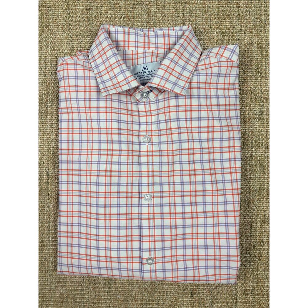 🔵 Mizzen+Main Plaid Performance Dress Shirt | Size XL | Multicolor